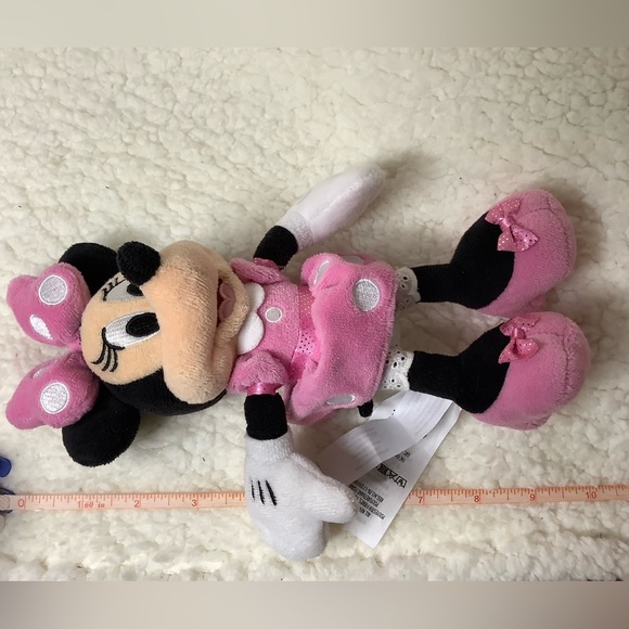 Disney Store Mini Minnie Mouse Plush Stuffed Animal Pink Polka Dots - Picture 5 of 5